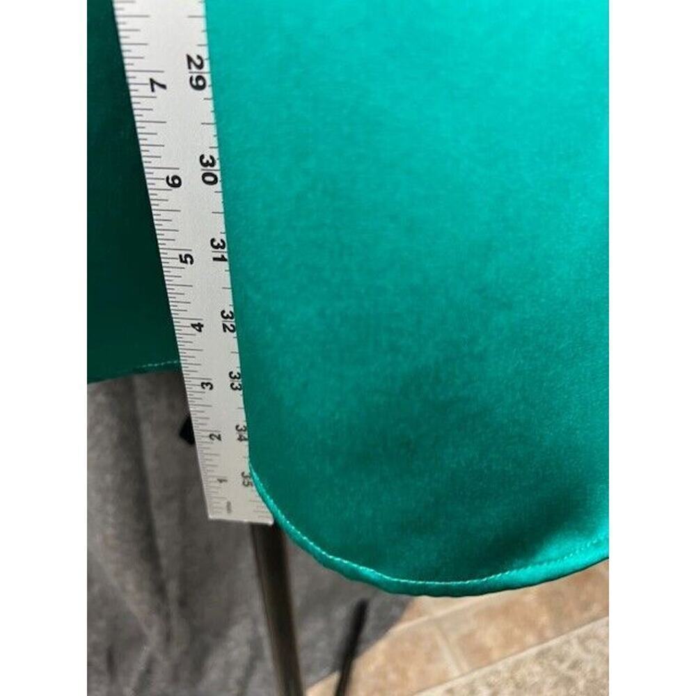 Davids Bridal Satin TEAL Ruched Bridesmaid Cocktail Holiday Party Dress Size 4 - Picture 8 of 10